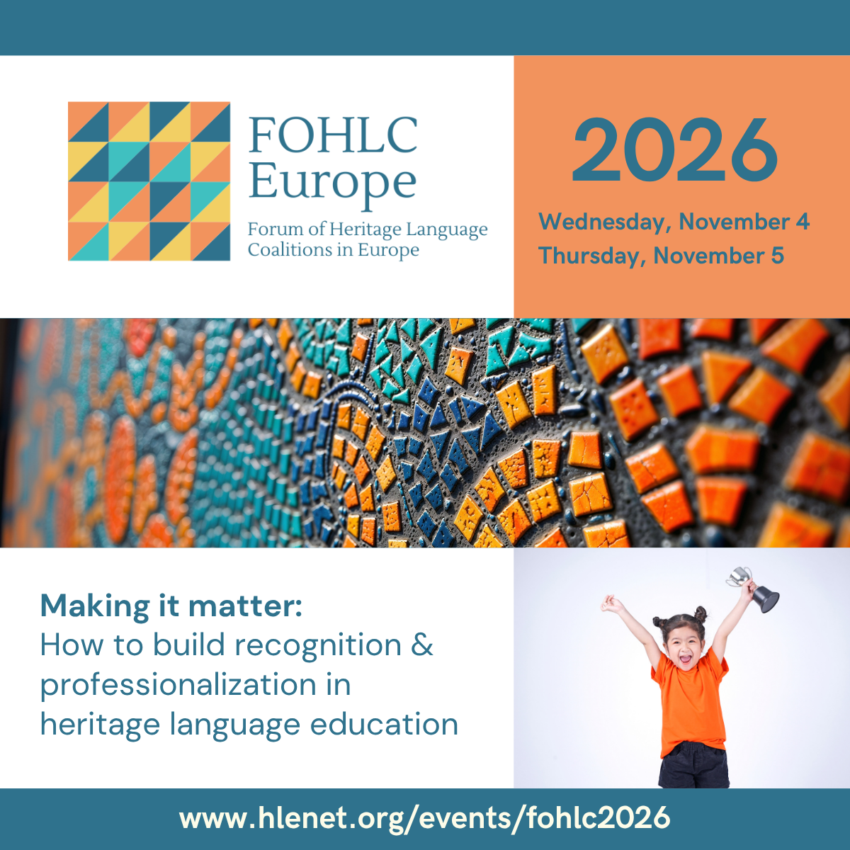Upcoming Conferences: FOHLC Europe Conference and Roundtable European Day of Languages